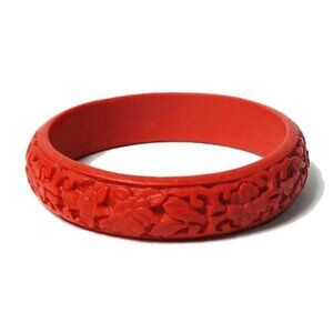 Tigerstars Bold Mid Cinnabar Red Bangle Bracelet